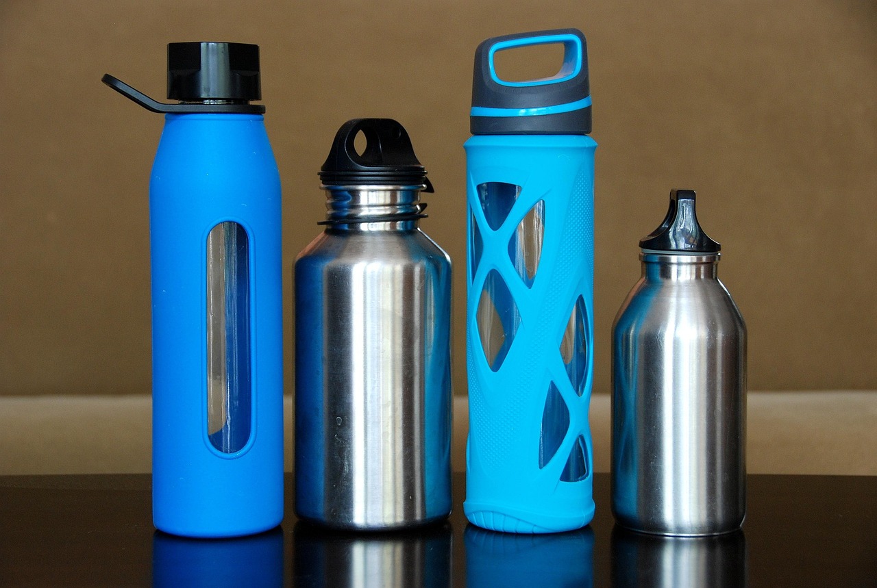 bottles, water, steel, glass, stainless, eco, reusable, sustainable, healthy, container, lifestyle, nature, hydrate, dri